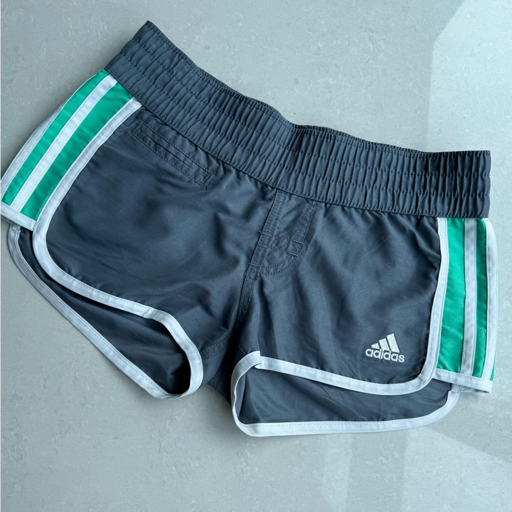 ADIDAS Women Running Shorts size S Grey Green
